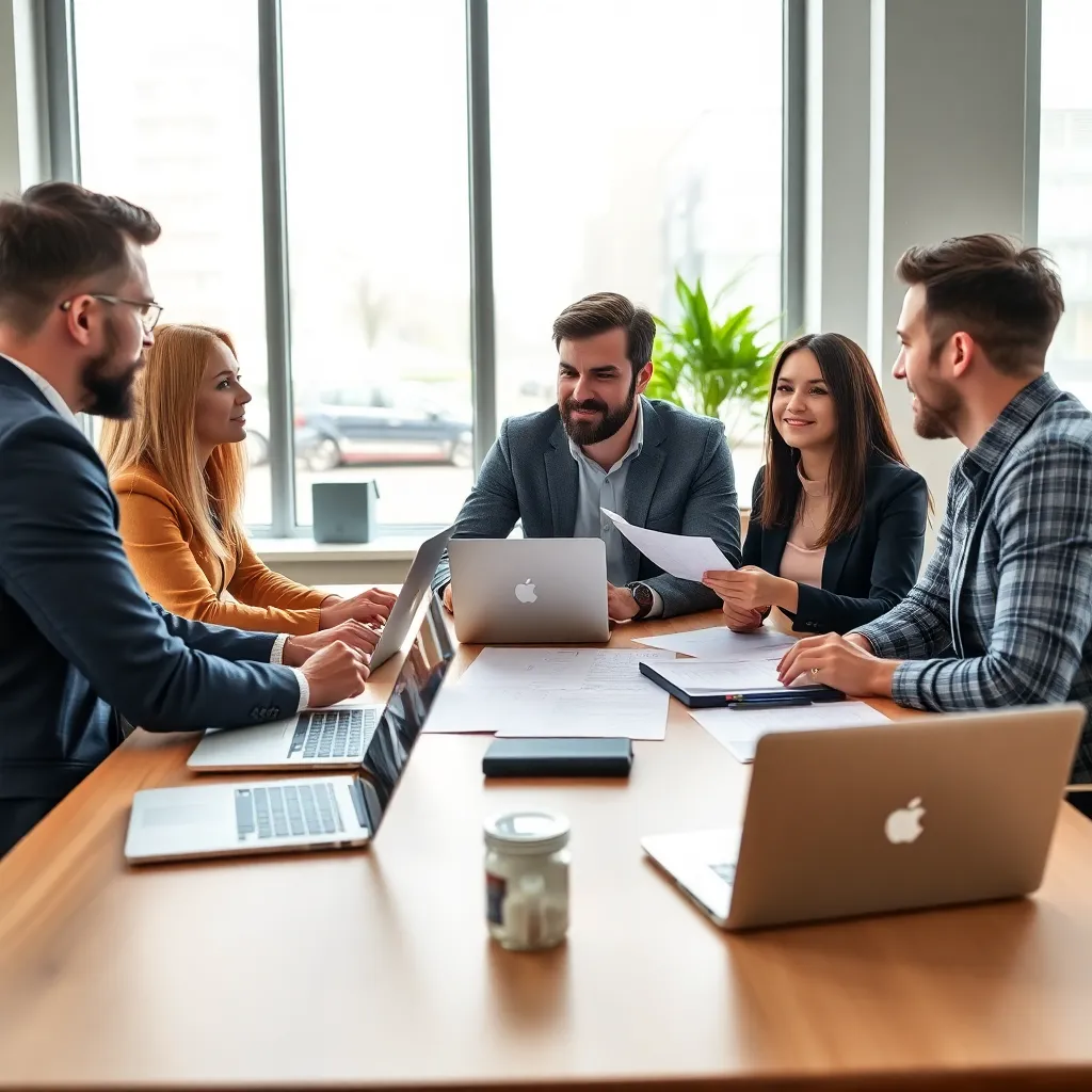 Ondernemer werkt aan innovatieve ideeën in moderne werkruimte