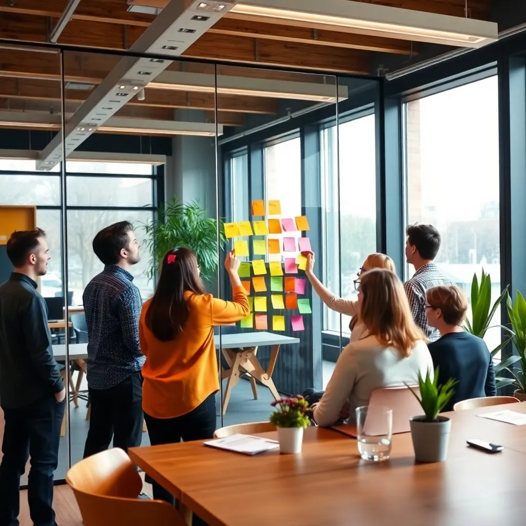 Diverse groep Nederlandse ondernemers in brainstormsessie